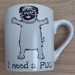 I Need A Pug 12 0z. Mug Crafted by Hatley Vintage Rare Find